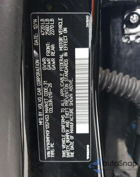 2015 Volvo S60 Platinum from USA, damaged, VIN YV149MFM3F1357453